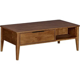 Musehomeinc Mesa Auxiliar Rectangular De Madera Maciza De M.