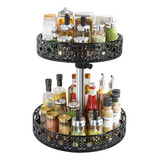 Lazy Susan Organizador De 2 Niveles, Plato Giratorio De 9 Y