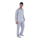 Pijama Masculino Tecido Canelado Blusa Manga Longa Promoção