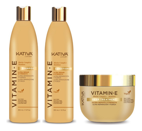 Kativa Vitamina E Kit · Shampoo, Acond - mL a $326