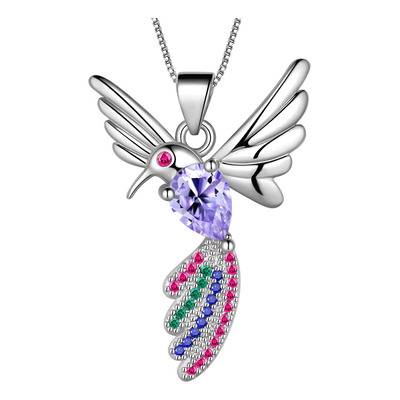 Bello Collar Dije Colibri Cadena De Mujer Oro Lam 18k Color Plata | Meses sin interés