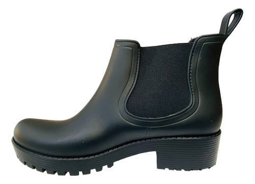  Bota Botita Corta Negro Impermeable De Lluvia Para Mujer