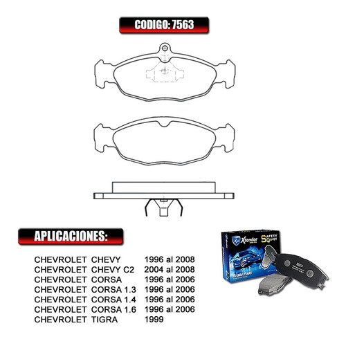 Pastilla De Freno Delnt Chevrolet Corsa 2003 2004 2005  7563 Foto 2