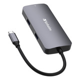 Hub Multipuerto Verbatim Usb-c Pro 5 Puertos Red Gigabit