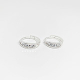 Aretes Huggies Argollas Arracadas Plata Fina 925 Circonias 