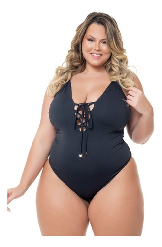 Maiô Body Plus Size Com Bojo Removível Calcinha Comportada