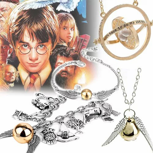 4pz Harry Potter-snitch Pulsera Y Collar+time-turner Traje