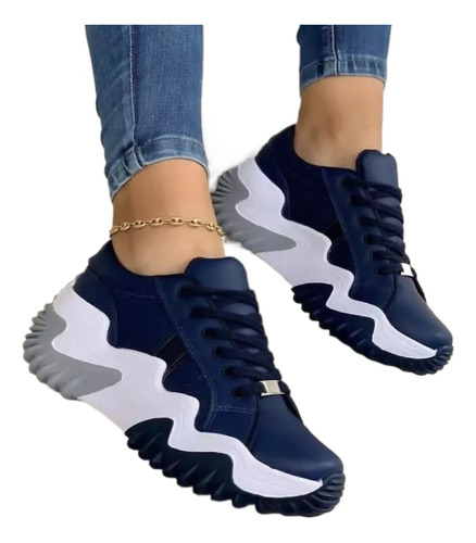 Zapatillas Deportivas Casuales Con Plataforma Para Mujer