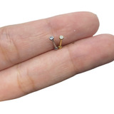 Piercing Micro Reto Push Pin Com Pedra Zircônia  6mm