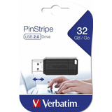 Memoria Usb Verbatim Pinstripe 32gb 2.0 Negro