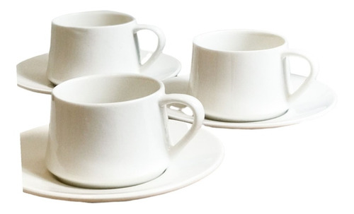 Set Café X6 Taza Y Plato Classic Blanco Tienda Mama Al Mando