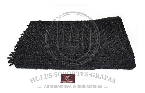 Tapete De Hilo Asiento Negro Artesanal