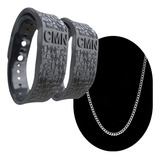 Pulseira Cmn Preta Magnética De Silicone Modelo Colmeia 2 Un