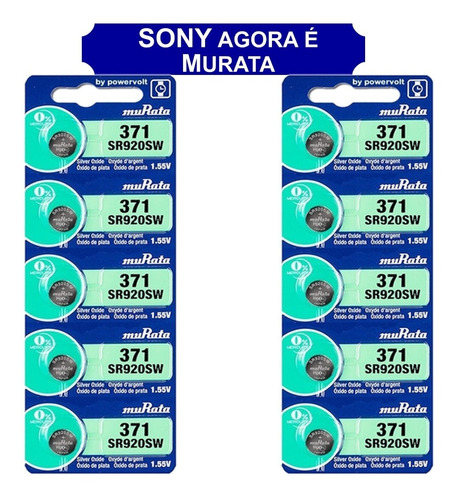 10 Baterias Sony 371 Sr920sw 1.55v Relógio Original