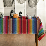 Mantel Mexicano Rectangular De 60 X 140 Pulgadas, Diseño De 