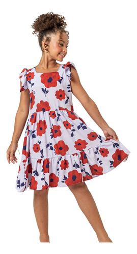 Vestido Infantil Menina Verão Estampado Viscose Fresquinho 