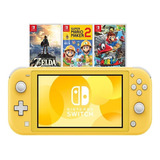 Nintendo Switch Lite Yellow  + 3 Juegos Fisicos + Regalo. 