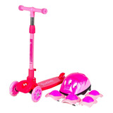 Patinete Dobrável Patins Infantil Scooter Menina Rosa