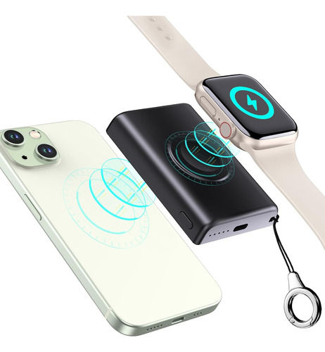 Batería Magnética Para Apple Watch Y iPhone, Mini Y Ligera, 