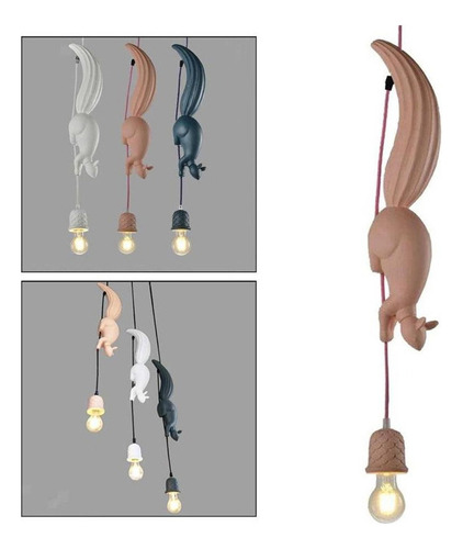 Bonita Lámpara Colgante De Techo Con Forma De Ardilla, Lámpa