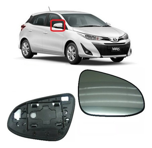 Lente C/ Base Retrovisor Toyota Yaris 18/19 Original Direito