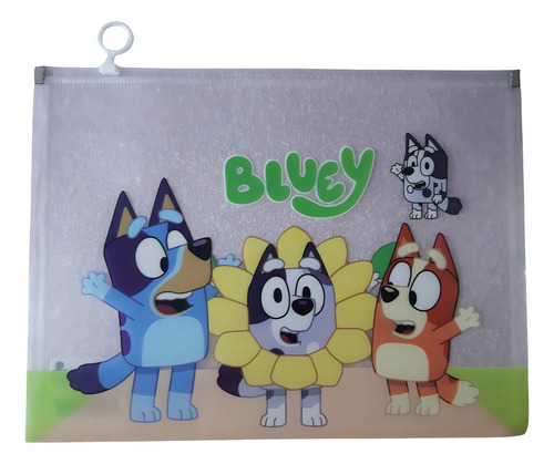 4 Folders Tipo Ziploc Traslucidos A4 De Bluey Ideal Escuela