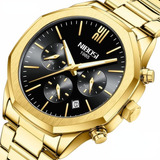 Relógios De Quartzo Com Cronógrafo De Luxo Nibosi Para Homens, Cor De Fundo: Dourado/preto