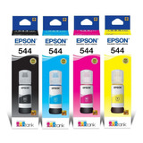 Pack 4 Tintas Epson Original 544 T544 L1110 L3110 L3150 