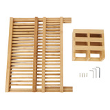 Estante Para Secar Platos De Bambú, 20 Compartimentos, 2 Niv