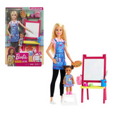 Muñeca Barbie Clase De Arte Con Alumna - Original Mattel