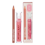 Tower 28 Kit Gloss Con Brillo Y Delineador Line + Shine Color Lip Kit