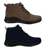 Zapatos Botines Confort Kit De 2 Pares Azul Camel R