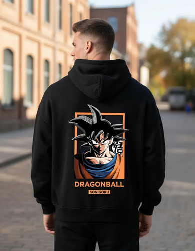 Sudadera Hombre Capucha Oversize Hoodie Dragon Ball Son Goku