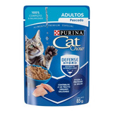 Alimento Cat Chow Gato Adulto Sabor Pescado 12 Sobres X 85g