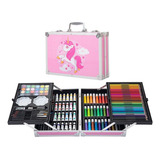 Set Kit Creativo Arte Dibujo Maleta Metálica X 145pcs