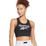 Top Deportivo Reebok Identity Negro Liso Para Mujer