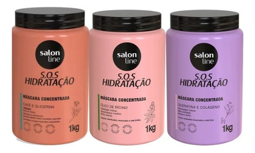 Salon Line Cronograma Capilar Trio Cachos E Crespos 1kg Cada