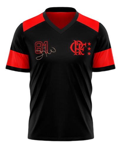 Camiseta Braziline Flamengo Nova Zico Retrô Masculina - Pret