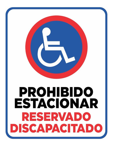 Cartel Chapa Para Discapacitados 40x50 Prohibido Estacionar
