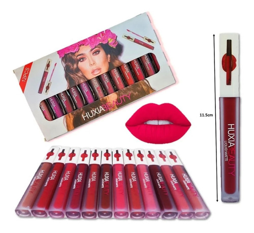 Set 12 Pz Lipstick Matte Labiales, Huxia Beauty Indeleble 