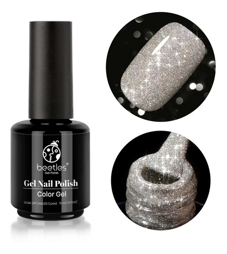 Beetles Reflective Gel Polish 0 5 Fl Oz Silver Glitter ...