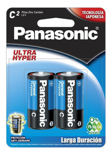 Pila Panasonic Carbon Zinc Azul C Con 24 Unidades 1.5v