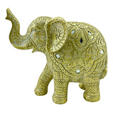 Figura Elefante Chica 20cm Interior Espejo Resina Deco Zn 