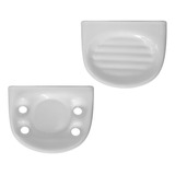 Kit De Baño Jabonera + Porta Cepillos Loza Blanco Daccord