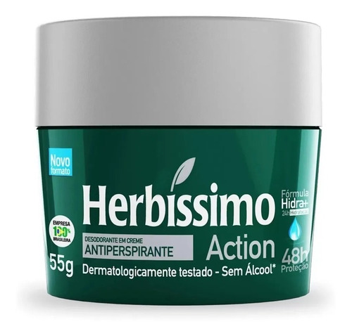 Desodorante Creme Herbíssimo Action 55g C/12 Unidades