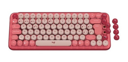 Teclado Logitech Pop Keys Inalámbrico Rosa - 920-010715 /v