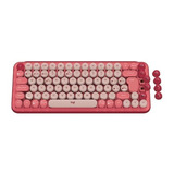 Teclado Logitech Pop Keys Inalámbrico Rosa - 920-010715 /v