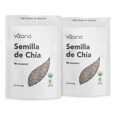 Semilla De Chía Orgánica 600g (2 Bolsas 300g)vizananutrition | MercadoLibre