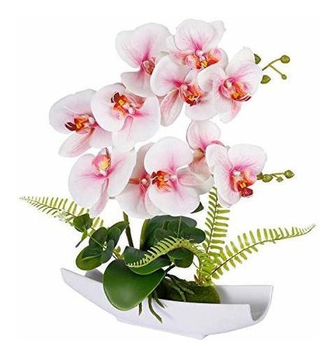 Flores Artificiales Orquídea Artificial Phalaenopsis Rosa Or