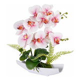Flores Artificiales Orquídea Artificial Phalaenopsis Rosa Or